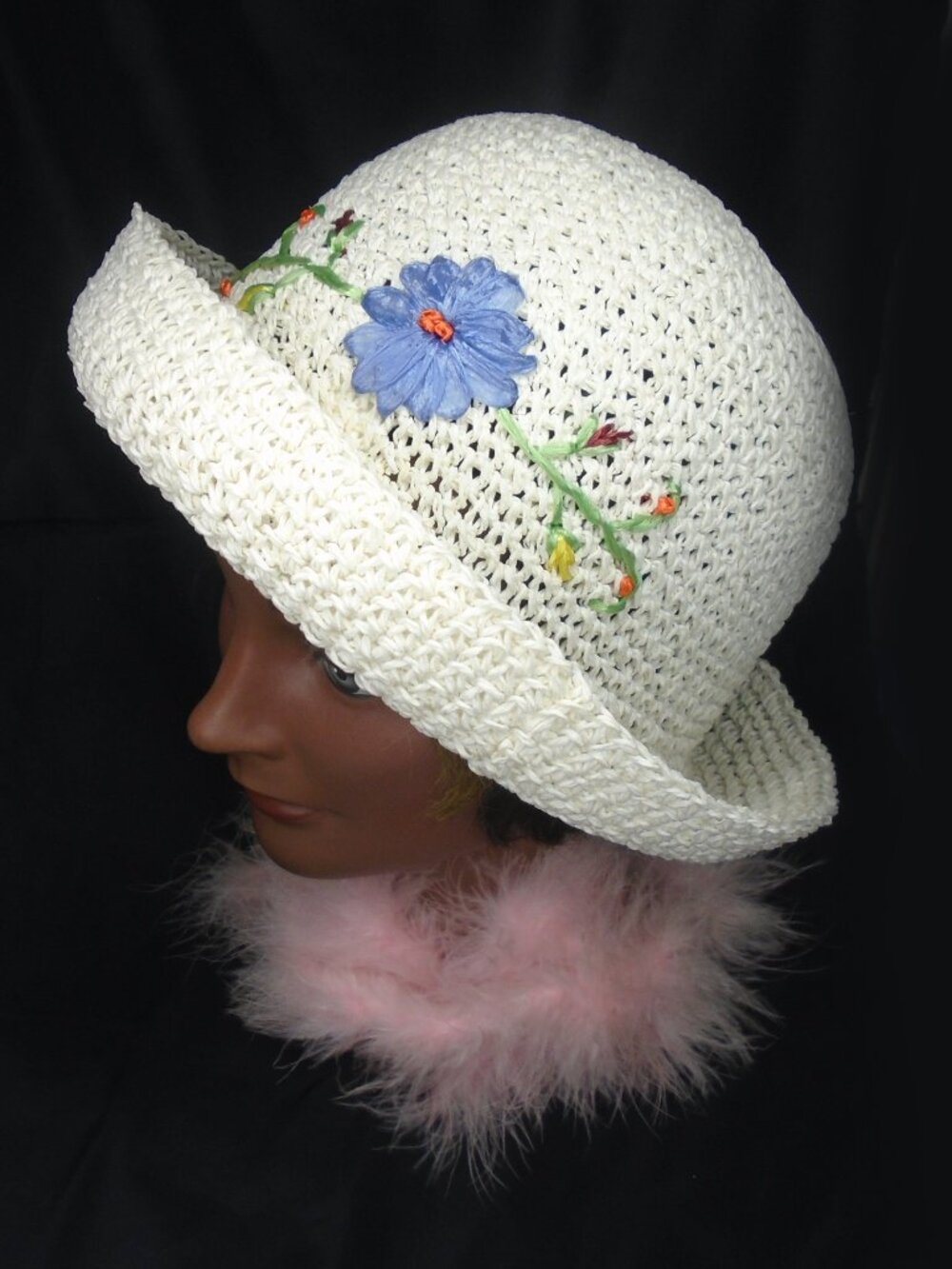 Spring Summer White Hat, Breton Style but VERSATILE!!!!!! Wear many ways - Picture 9 of 10